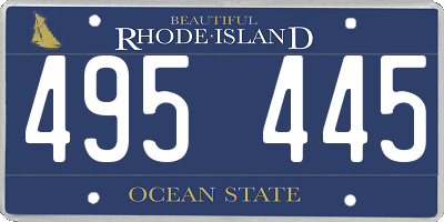 RI license plate 495445