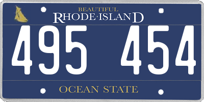 RI license plate 495454