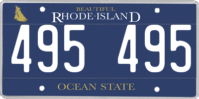 RI license plate 495495