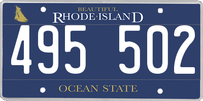 RI license plate 495502
