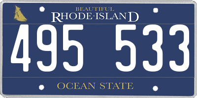 RI license plate 495533