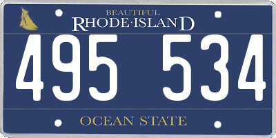 RI license plate 495534
