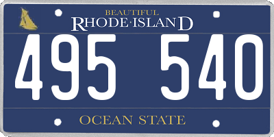 RI license plate 495540