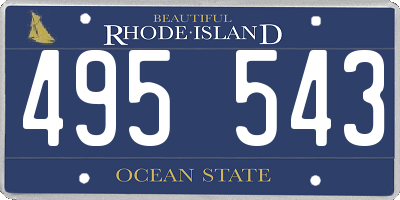 RI license plate 495543