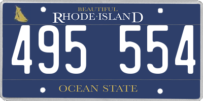 RI license plate 495554