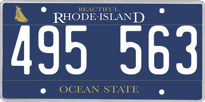 RI license plate 495563