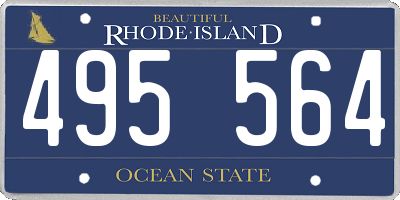 RI license plate 495564