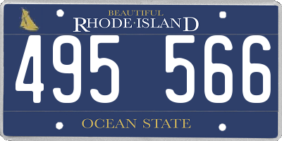 RI license plate 495566
