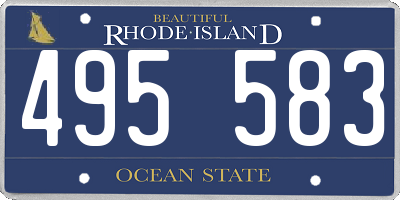RI license plate 495583