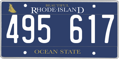 RI license plate 495617