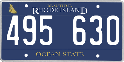 RI license plate 495630