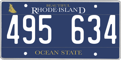 RI license plate 495634