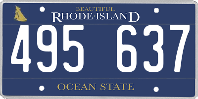 RI license plate 495637