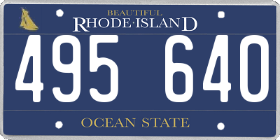 RI license plate 495640