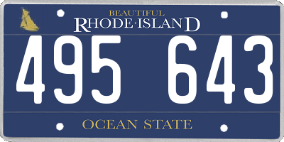 RI license plate 495643