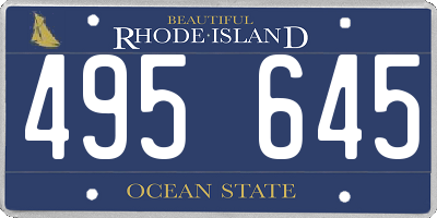 RI license plate 495645