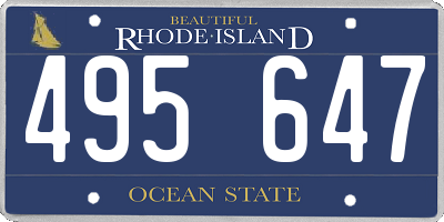 RI license plate 495647