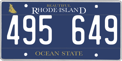 RI license plate 495649