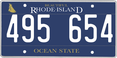 RI license plate 495654