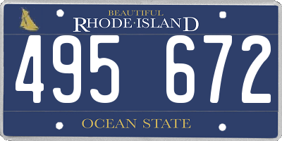 RI license plate 495672