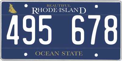 RI license plate 495678