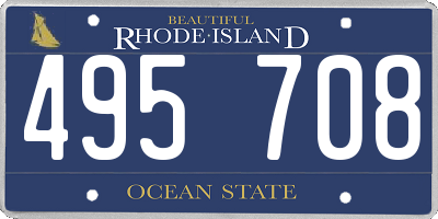 RI license plate 495708