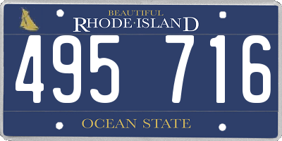 RI license plate 495716