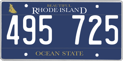 RI license plate 495725