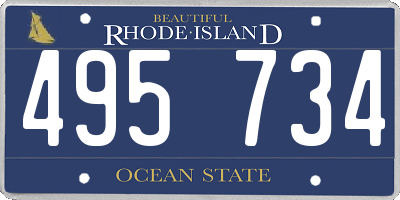 RI license plate 495734