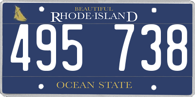 RI license plate 495738