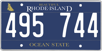 RI license plate 495744