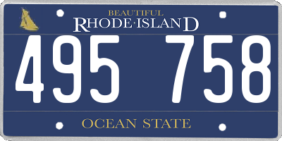 RI license plate 495758