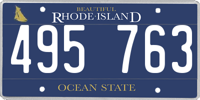 RI license plate 495763