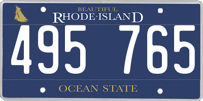 RI license plate 495765