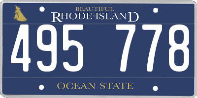 RI license plate 495778