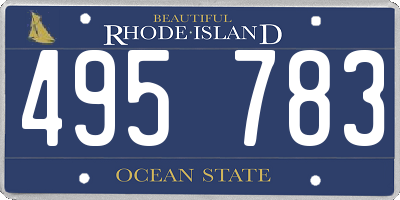RI license plate 495783