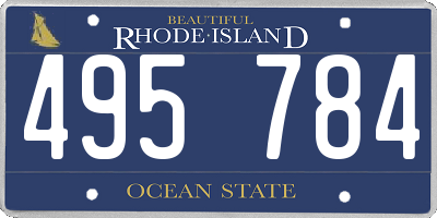 RI license plate 495784