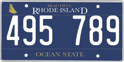 RI license plate 495789