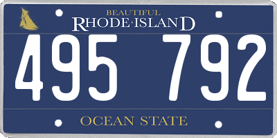 RI license plate 495792