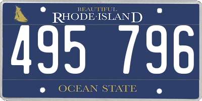 RI license plate 495796
