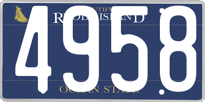 RI license plate 4958