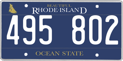 RI license plate 495802