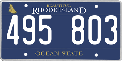 RI license plate 495803
