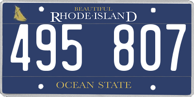 RI license plate 495807