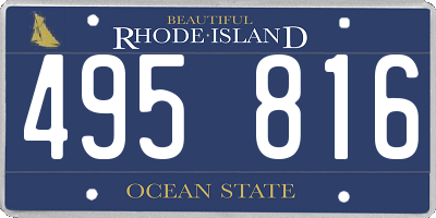 RI license plate 495816