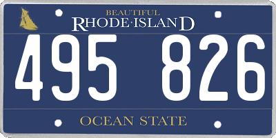 RI license plate 495826
