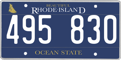 RI license plate 495830
