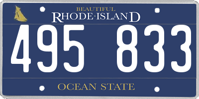 RI license plate 495833