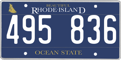 RI license plate 495836