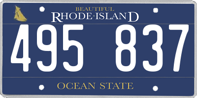 RI license plate 495837